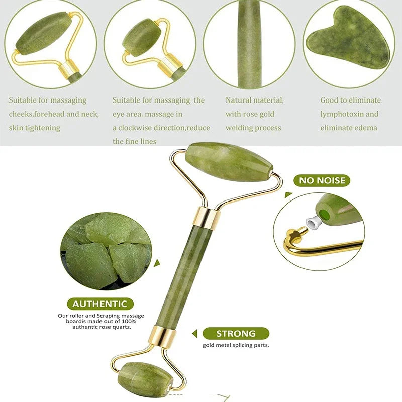 Rituel Jade™ – Duo Tonifiant Visage & Gua Sha Naturel